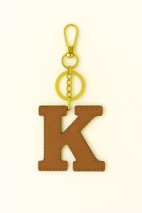 Premium Leather Keychain with D Key Brown Genuine Leather & Gold Clasp Alphabet Letter Charm for Bags & Keys - Product Image 4