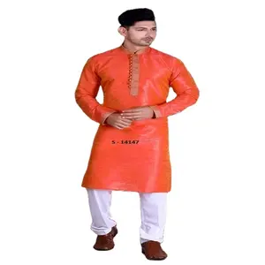शानदार गुणवत्ता भारतीय पुरुषों सीधे भारतीय फैंसी से कुर्ता पायजामा जातीय कपड़े फैशन कुर्ता पायजामा कुर्ता बटन