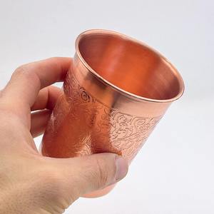 Gobelet en cuivre fait main, finition antique, verre en cuivre, vaisselle en cuivre de luxe, ensemble de gobelets en cuivre de qualité supérieure - Product Image 2