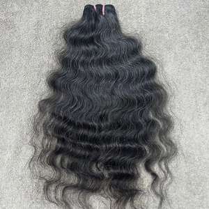 Extensions de cheveux humains vierges Remy, mèches de cheveux indiens gris foncé, donneur unique, 100% cuticules alignées, double trame, douces et lisses - Product Image 1