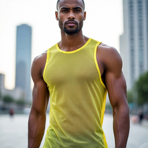Débardeur en maille transparente pour hommes Débardeur d'entraînement transparent Gilet de musculation Muscle Gym Fitness Hauts en maille transparente pour hommes - Product Image 6