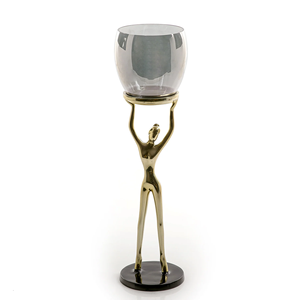 Superior Design Gold Plated Metal Candle Holder Drawing Room Decoration <b>Centrepiece</b> Affordable Price Candlestick Holder - Product Image 4