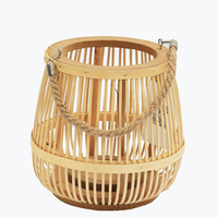 Lanternes en céramique et bambou faites à la main, écologiques, style antique, porte-bougies pour mariage, Pâques, décoration de la maison, Vietnam