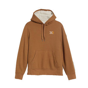 เสื้อฮู้ดสีน้ำตาลสำหรับผู้ชาย ทรงปกติ ปักโลโก้ สไตล์ลำลอง ผ้าขนสัตว์ผสมโพลีเอสเตอร์/คอตตอน เสื้อกันหนาว ระบายอากาศได้ดี - Product Image 4