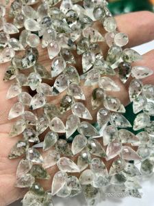 ควอตซ์รูไทล์สีเขียวธรรมชาติ AAA ทรงหยดน้ำเจียระไนแบบแฟนซี ขนาดประมาณ 6x9 มม. ความยาว 8 นิ้ว - Product Image 5