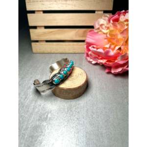Navajo Handmade Kingman Turquoise & Sterling <b>Silver</b> Fashion <b>Cuff</b> <b>Bracelet</b> Kingman Turquoise & Sterling <b>Silver</b> - Product Image 2