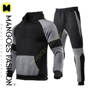 Survêtements de sport pour hommes, en molleton épais respirant, couleur unie, avec veste technique et pantalon de jogging imprimé, conception OEM - Product Image 6
