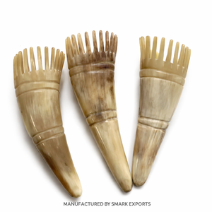 Handcrafted Eco-Friendly Buffalo Horn Hair Washing Comb for <b>Scalp</b> Massage Shampoo Use Anti-Static Traditional Hair <b>Care</b> Tool - Product Image 4