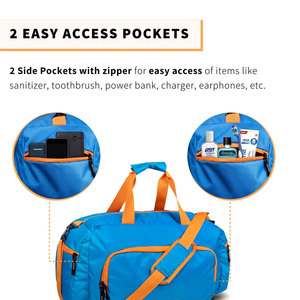 Sac de sport unisexe sur mesure 100% nylon/polyester avec fermeture éclair, sac de voyage sportif avec doublure en toile, fabriqué au Pakistan - Product Image 3