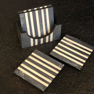 Posavasos de piedra de lujo modernos Juego de mármol de pizarra natural de Carrara ecológico Excelente Favor DE BODA personalizado Almohadillas de alfombrilla caliente - Product Image 4