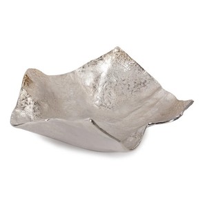 Champagne argent martelé aluminium bol décoratif grand décor à la maison pièce maîtresse Accent décor à la maison - Product Image 2