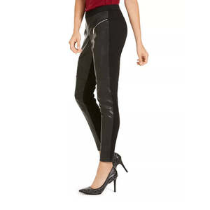 Leggings Sportivi Michael Kors da Donna in Ecopelle Nera, Taglia Media, Elasticizzati, Caldi, in Spandex, Sottili, Lavorati a Maglia per Palestra - Product Image 3