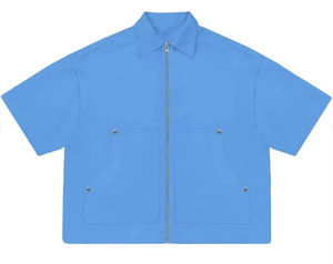 Ropa de gimnasio para hombre, camiseta transpirable con cremallera, manga corta, ajustada, ropa deportiva de verano, top de entrenamiento de moda deportiva informal - Product Image 4