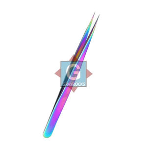 Pinzas de Acero Inoxidable de Alta Calidad para Extensión de Pestañas con Diseño Duradero y Precisión Fina, Color Arcoíris - Product Image 6