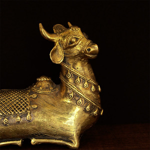 Fait à la main écologique Dhokra Art Nandi Idol Metal Caractéristique pour les occasions de Diwali - Product Image 4