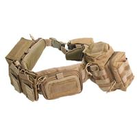 Ceinture tactique MOLLE réglable pour équipement de sécurité avec boucle en acier, ceinture utilitaire rembourrée et 5 pochettes pour la patrouille
