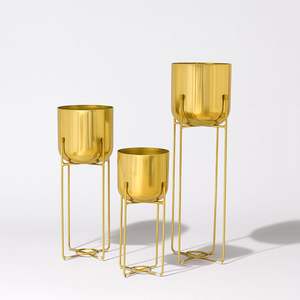 plant <b>stand</b> set of multi size plant <b>stand</b> set tall metal plant <b>stand</b> floor plant <b>stand</b> indoor OEM decorative <b>vase</b> custom gold - Product Image 3