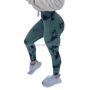 Tie Dye sans couture taille moyenne en gros Polyester Spandex respirant séchage rapide couleurs pastel femmes Gym et Leggings d'entraînement - Product Image 1
