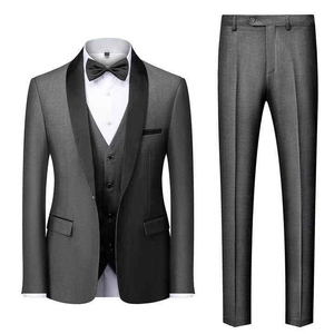 Costume de mariage formel trois pièces élégant et classique, sur mesure, style italien, coupe ajustée, double boutonnage, fermeture éclair, homme, premium - Product Image 6
