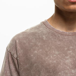 100% algodón, camiseta para hombre, ajuste holgado, estampado de gran tamaño Drop Shoulder 100% algodón para hombre lavado con ácido camisetas de peso pesado - Product Image 5