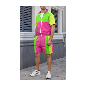 Costume 2 pièces multi-teintes à manches longues de couleur unie pour hommes Costume coupe-vent pour hommes en polyester et nylon fabriqué en usine - Product Image 2