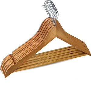 Walnut Color Wooden Hanger Skirt Clothing Type Dark Pants Hangers Custom Hair Extension Hanger - Product Image 4