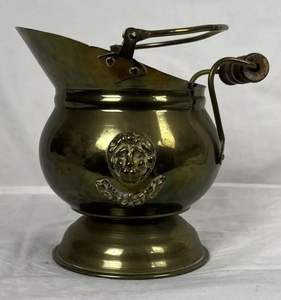 Antique Brass <b>Coal</b> <b>Bucket</b> Handcrafted Embossed Fireplace Storage Bin for Rustic Home Design Luxury Fireplace Sets Accessories - Product Image 2