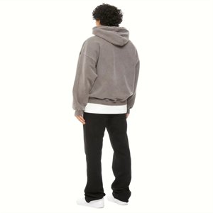 Pull à capuche de haute qualité pour hommes imprimé bouffant 3D personnalisé ourlet brut coupe sans ficelle solide polyester/coton brodé hiver - Product Image 6
