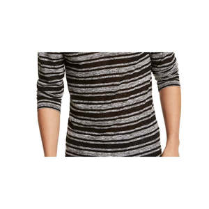 T-shirt Classica a Righe a Maniche Lunghe da Uomo Guess, Oversize, per Fitness, in Tessuto Lavorato a Maglia Grigio 280 Grammi, Taglia Media - Product Image 3
