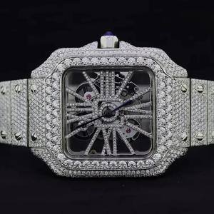 41mm Luxe Entièrement VVV Moissanite GRA Diamant Glacé Montre Hip Hop Buss Quartz Mouvement Squelette Antique Acier Inoxydable Verre - Product Image 1