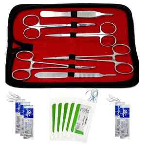 Kit de sutura Almohadilla de sutura de silicona para la piel con heridas precortadas para la práctica de cirugía Kit de sutura con instrumento médico para estudiantes de medicina - Product Image 4