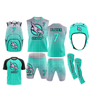 2024 été personnalisable nom chemises séchage rapide Football américain uniformes 7 pièces Sublimation grande taille OEM XL court drapeau ensembles - Product Image 1