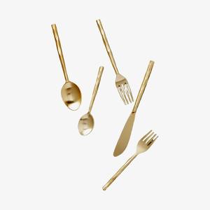 Juego de cubiertos chapados en oro de Metal de alta calidad, vajilla decorada para cocina casera, juego de cubiertos - Product Image 2