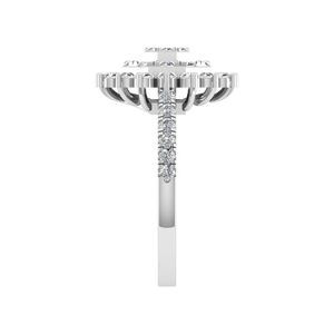 Bague de fiançailles à double halo en or massif 14 carats au design floral élégant IGI bijoux personnalisés en diamant cultivé en laboratoire pour femmes 2025 mariages - Product Image 2
