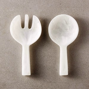 Set de service à salade en corne de buffle d'eau Set de service à salade en bois et résine et ustensile les plus vendus Articles faits à la main - Product Image 4