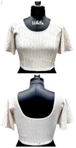 Rashi's Modern Heavy Crush Foil Lining Blouse Style formel d'été prêt à l'emploi avec des manches fines à motif Strach et papillon - Product Image 4