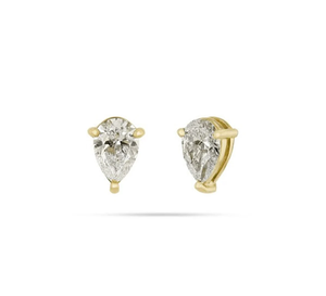 10k Or Massif Poire Coupe Écologique Laboratoire Cultivé Diamant Boucles D'oreilles Vis Retour Boucles D'oreilles Lab Diamant Halo Boucles D'oreilles CVD Dia - Product Image 2