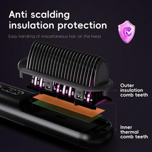 Brosse lissante ionique céramique sans fil rechargeable portable avec 3 réglages de température et design pliable pour usage domestique - Product Image 4