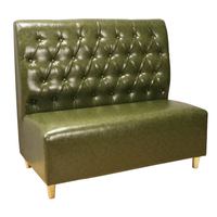 Banquette classique capitonnée en cuir PU noir, style banquette de salon commerciale, mobilier rembourré pour restaurant, bar, café