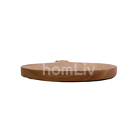 Tabla de Cortar Decorativa Hecha a Mano de Madera de Caoba Natural, Bandeja Redonda de Madera Sólida Sostenible para Servir Queso y Verduras