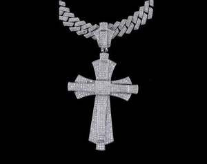 Iced Out <b>Cross</b> Pendant VVS1 Moissanite, 925 <b>Sterling</b> <b>Silver</b> Hip Hop Necklace Statement Religious Jewelry by Silvoura - Product Image 1