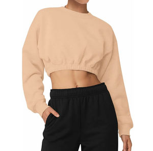 2025 Sudadera corta de último diseño hecha a medida, ropa de invierno transpirable, Sudadera corta para mujer - Product Image 3