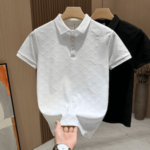 Polo de Lujo Vintage Extragrande para Hombre 100% Algodón de Diseñador Manga Corta Cuello Redondo Transpirable Talla Grande - Product Image 3