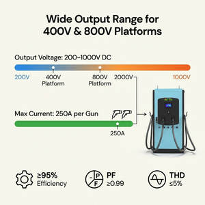 Estación de Carga para Vehículos Eléctricos de 240kW CC, de Montaje en Suelo, con Doble Conector CCS2 y Pantalla Táctil de 7 Pulgadas - Product Image 6
