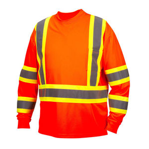 เสื้อแขนยาวสะท้อนแสงความปลอดภัยสูง ระดับ ANSI คลาส 2 กันน้ำ พร้อมโลโก้สำหรับงานก่อสร้าง - Product Image 1