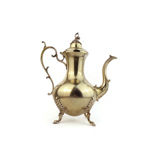 Cafetera de latón hecha a mano vintage con patrón floral que agrega elegancia cultural a las esquinas de café del hogar y la Oficina - Product Image 4