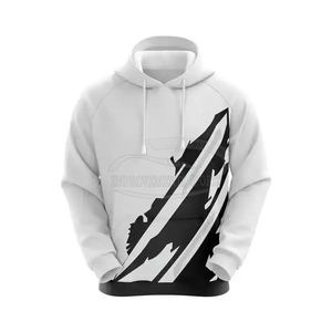 Sudaderas con capucha informales de invierno para exteriores de algodón 100% de la mejor calidad, cuello con capucha de patrón sólido con diseño impreso en 3D personalizado, teñido liso - Product Image 1