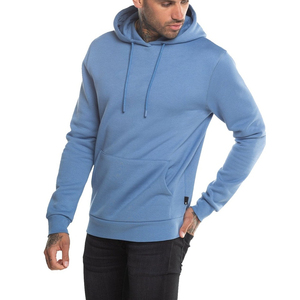 Sudadera con capucha azul claro para hombre Sudadera con capucha de invierno de cuello alto de etiqueta privada con diseño de parche - Product Image 6