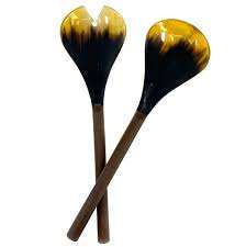 Meilleur vendeur indien en corne serveur à salade et corne article fait à la main personnalisé corne naturelle serveur à salade cuillère fourchette cuisine ustensile de service - Product Image 6