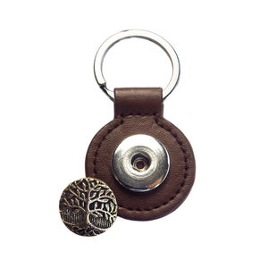 Bijoux de bouton pression de porte-clés en cuir PU de couleur personnalisée de haute qualité - Product Image 1